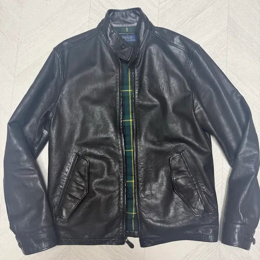 [BUNJANG] Polo Ralph Lauren Black Heritage Harrington Leather Jacket / [S] 폴로 랄프로렌 블랙 헤리티지 헤링턴 레더 자켓