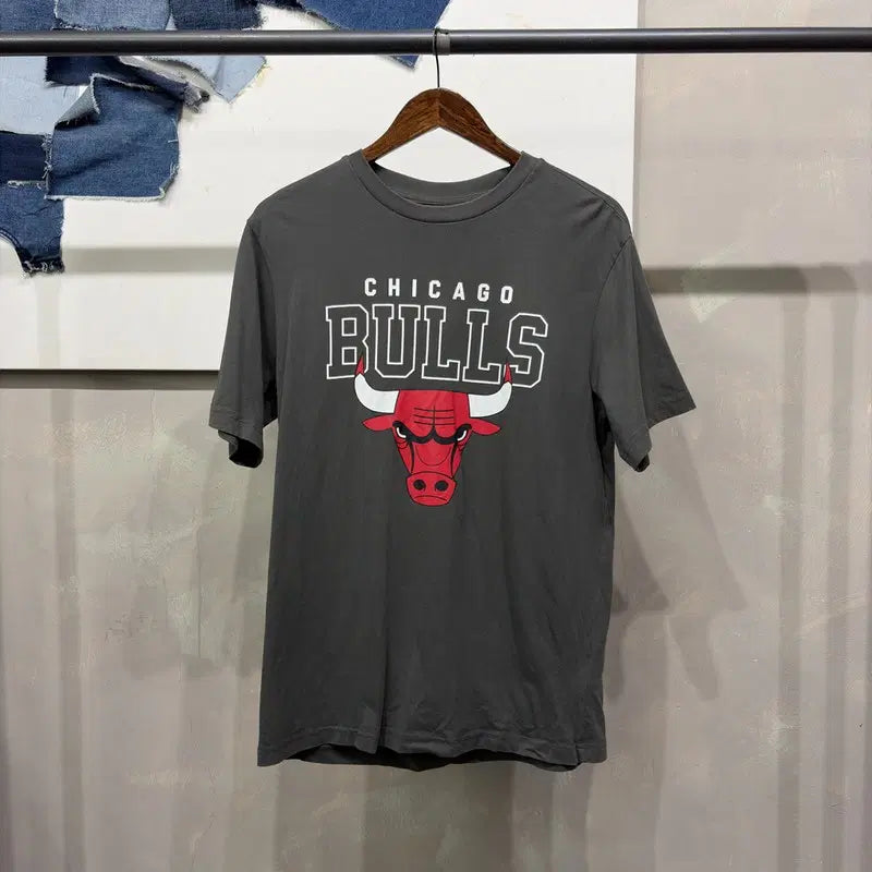 [BUNJANG] NBA Chicago Bulls Street Big Logo Printing Short Sleeve T-Shirt / (100) NBA 시카고불스 농구 스트릿 빅로고 프린팅 반팔 티