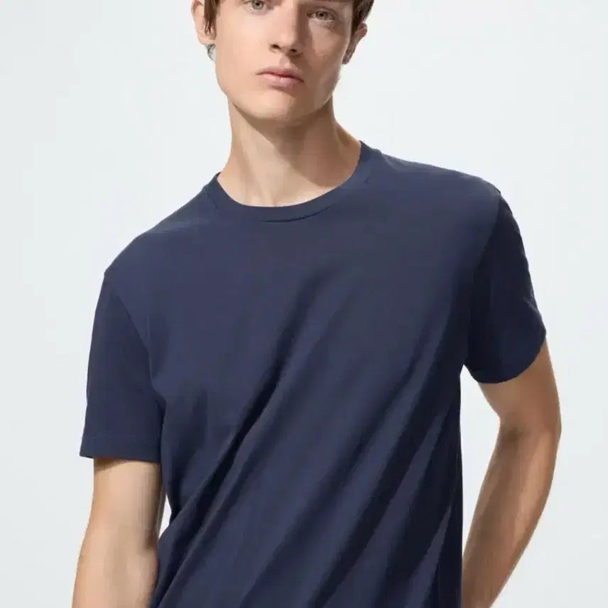 [BUNJANG] Uniqlo Dry Color Crewneck T-Shirt Navy XS / 유니클로 드라이컬러크루넥T 네이비