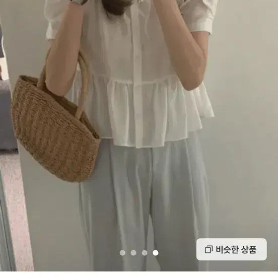 [BUNJANG] Grang Bloom Linen Puff Blouse / 그랑블룸 린넨 퍼프블라우스