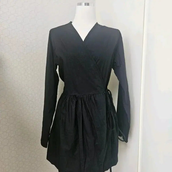 [BUNJANG] Black Wrap Dress / 블랙 랩 원피스