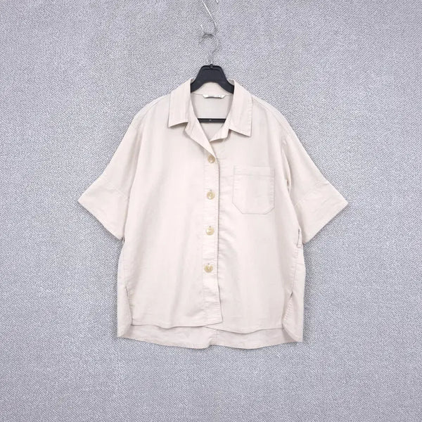 [BUNJANG] Derek Lam 21SS Linen Button Summer Short Sleeve Jacket (Size 66-77) / 데렉램 21SS 여성 린넨 버튼 썸머 반팔 자켓 66-77