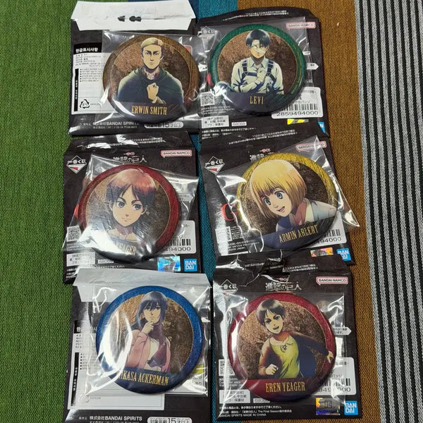 [BUNJANG] Attack on Titan Ichiban Kuji Prize G Badges (Set of 6) / 진격의 거인 진격거 쿠지 제일복권 G상 뱃지 6종