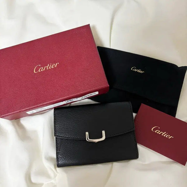 [BUNJANG] Cartier Black Leather Wallet Full Set / 까르띠에 지갑 블랙 가죽  풀세트