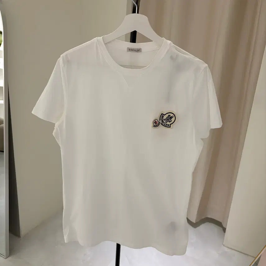 [BUNJANG] Moncler Double Logo Short Sleeve T-Shirt White M / [A]-(M) 몽클레어 더블와펜 반팔티 화이트