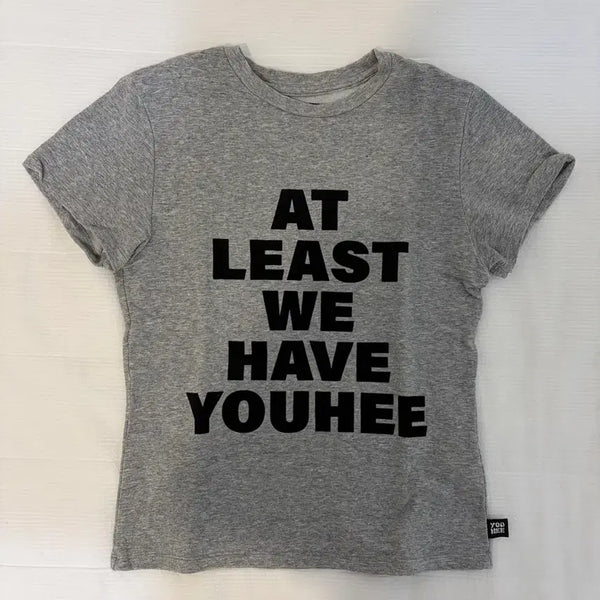 [BUNJANG] YouHee Lettering T-Shirt Melange Grey / 최종가) 유희 레터링 티셔츠 멜란지 그레이