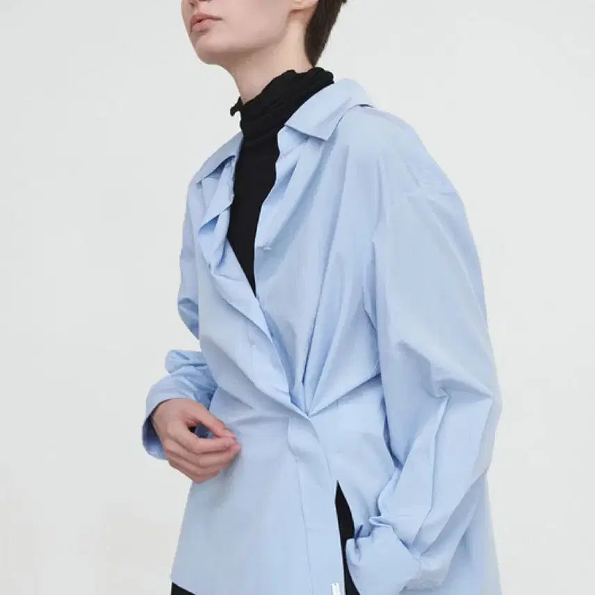 [BUNJANG] Loewe Open Collar Shirt Blue / 루에브르 셔츠 블루