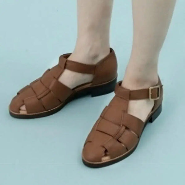 [BUNJANG] NEUTE Shrunken Leather Gurkha Sandals (Brown, 240-245) / 누트 뉴트럼 구르카 샌들 240~5 브라운