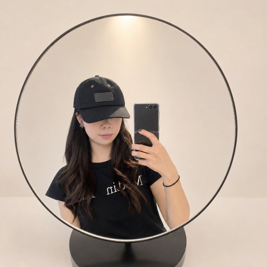 [BUNJANG] Aniona Logo Patch Ball Cap Black / 아뇨나 로고패치 볼캡 블랙 AK05Z0X