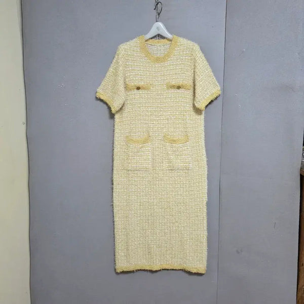 [BUNJANG] Tweed Knit Dress (F) / 고급스런 트위드 니트 원피스 F   n5802