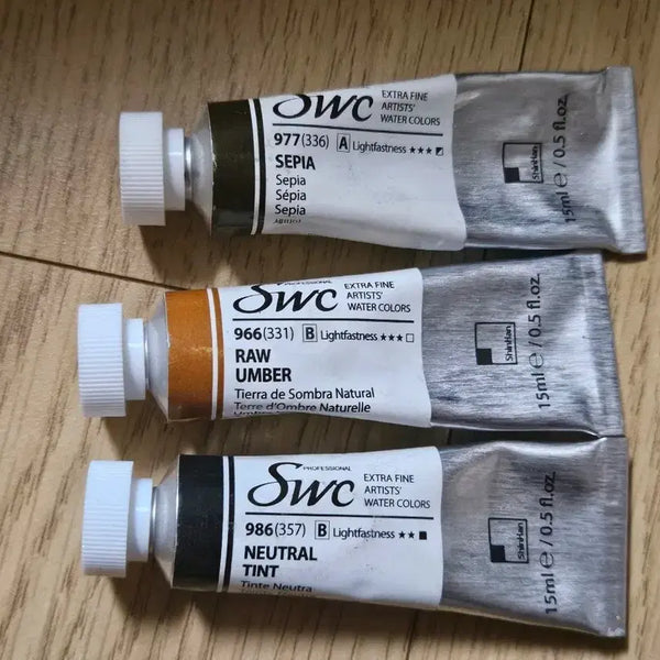 [BUNJANG] Shinhan SWC Watercolor Paint Set Sepia/Umber/Neutral Tint / 신한 SWC 수채물감 세피아/엄버/뉴트럴틴트