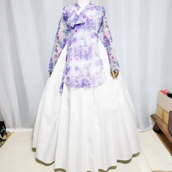 [BUNJANG] Women's Hanbok Set (See-Through Dangyi + 8-Panel Skirt) / 여성한복 당의 셋트(시스루당의+8폭치마)