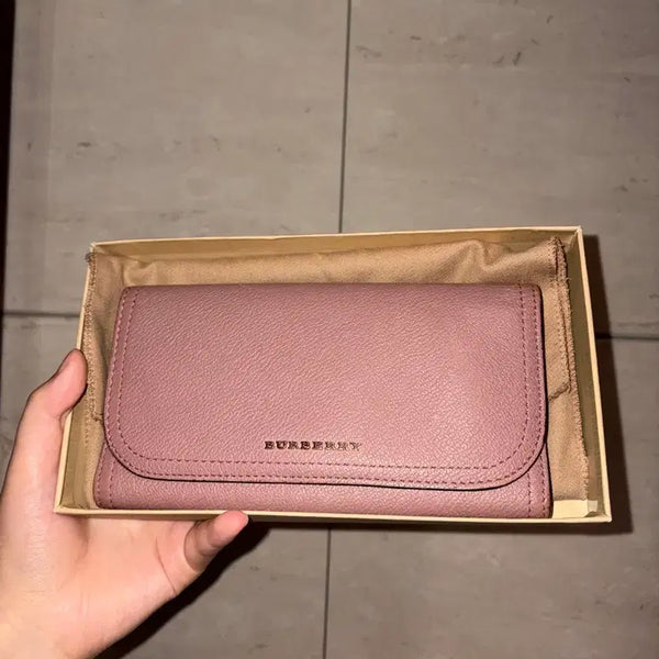 [BUNJANG] Burberry Leather Long Wallet Pink / 버버리 가죽 장지갑 핑크