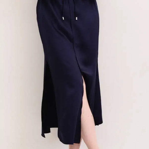 [BUNJANG] VETEMENTS Satin String Glossy Skirt (Navy) / 베넷미 사틴 스트링 글로시 스커트(새상품/네이비)