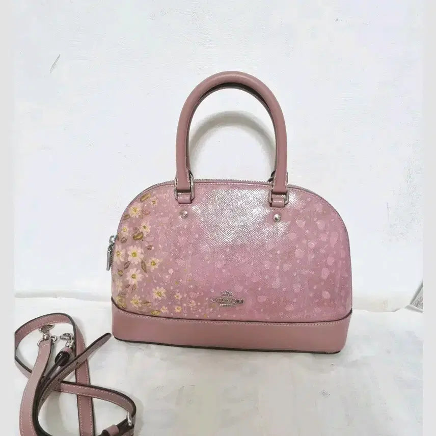 [BUNJANG] Coach Flower Dome Tote Bag Shoulder Bag Pink / 코치 플라워 돔 토트백 숄더백 핑크