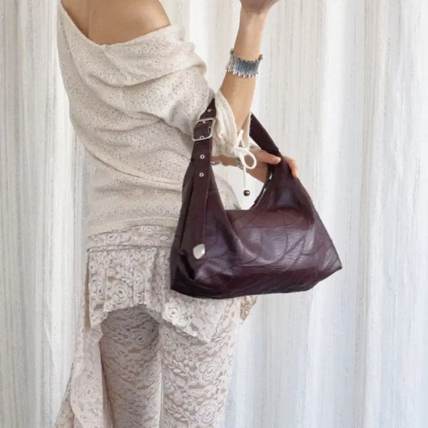 [BUNJANG] Sand Museum Cactus Hobo Bag Mini Burgundy / 샌드뮤지엄 CACTUS HOBO BAG MINI 버건디