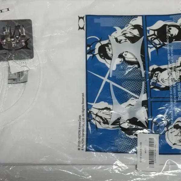 [BUNJANG] Blue Archive Manmajeon Monochrome T-Shirt L White / 블루아카이브 무신사 만마전 모노크롬 티셔츠 L 화이트