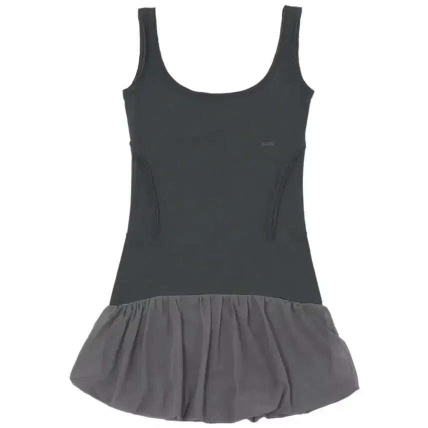 [BUNJANG] OHOS Double Layered Dress Charcoal / 오호스 더블 레이어드 드레스 차콜