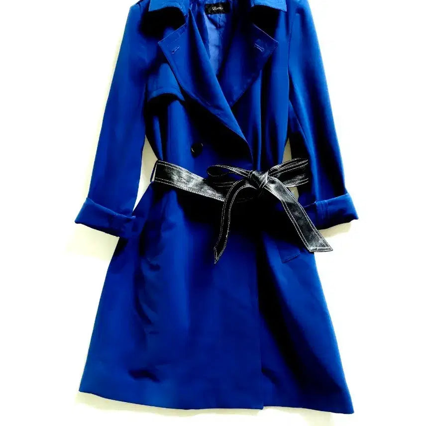 [BUNJANG] Roem Cobalt Blue Summer Trench Coat with Belt / Roem 로엠 코발트블루 여름 트렌치코트 + 벨트 포함