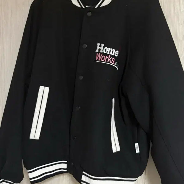 [BUNJANG] Urbantype Black Varsity Jacket Home Works L / 어반디타입 블랙 바시티 자켓 Home Works L