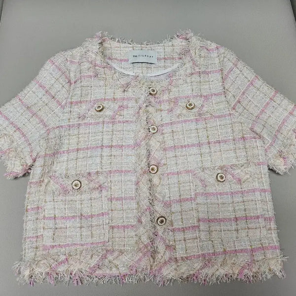 [BUNJANG] The Tierbury Tweed Short-Sleeve Jacket / THE TIERBURY 트위드 반팔 자켓 free