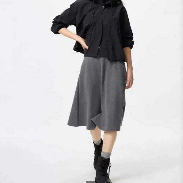 [BUNJANG] Uniqlo Brushed Jersey Midi Flare Skirt / 유니클로 브러시드저지 미디플레어스커트