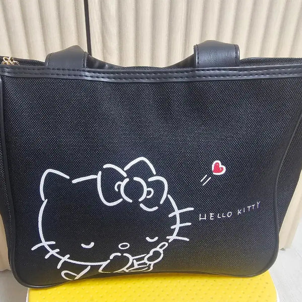 [BUNJANG] Hello Kitty Canvas Tote Bag Black / 헬로키티 캔버스 토트백 블랙