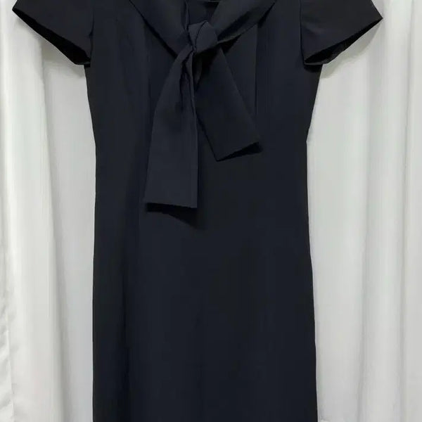 [BUNJANG] SI Necktie Detail Long Dress Charcoal / SI(씨) 타이넥 원피스 55