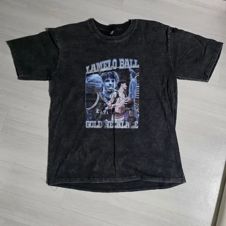 [BUNJANG] Lamelo Ball Oversized Stonewashed Short Sleeve T-Shirt / 라멜로 볼 오버사이즈 스톤워싱 반팔 티셔츠