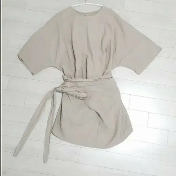 [BUNJANG] Linen Wrap Loose Fit Top / 린넨 랩 루즈핏 상의