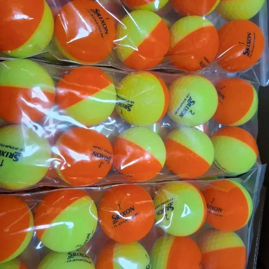 [BUNJANG] Srixon Half & Half Lost Golf Balls - 60 Balls - Orange & Yellow Mix / 스릭슨 반반공 로스트볼 60알 깔끄미 필드용 오랜지컬러모음