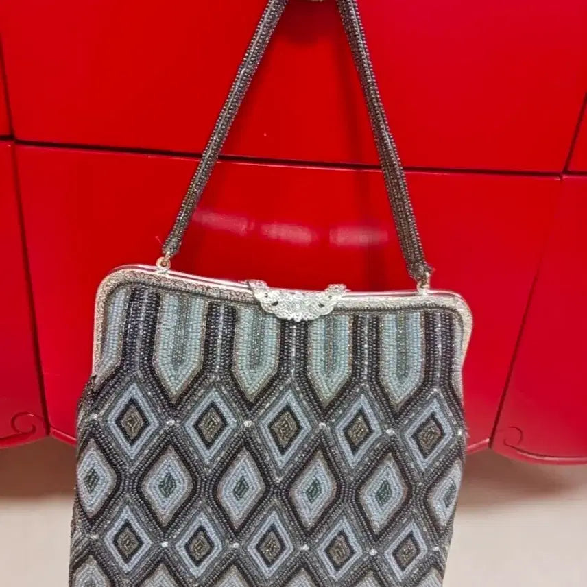 [BUNJANG] Beaded Vintage Tote Bag / 비즈 장식 빈티지 토트백 가방~새상품