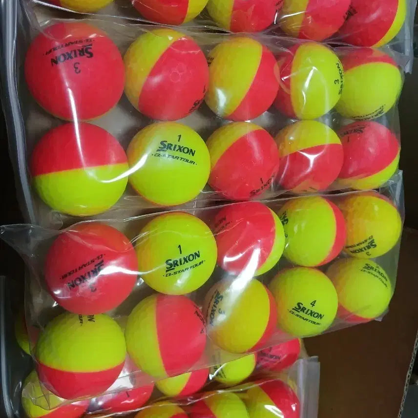 [BUNJANG] Srixon Q-Star Half-Half Lost Golf Balls - Red Color Collection (60 Balls) / 스릭슨 반반공 큐스타 로스트볼 필드용 깔끄미 레드 컬러 모음 60알