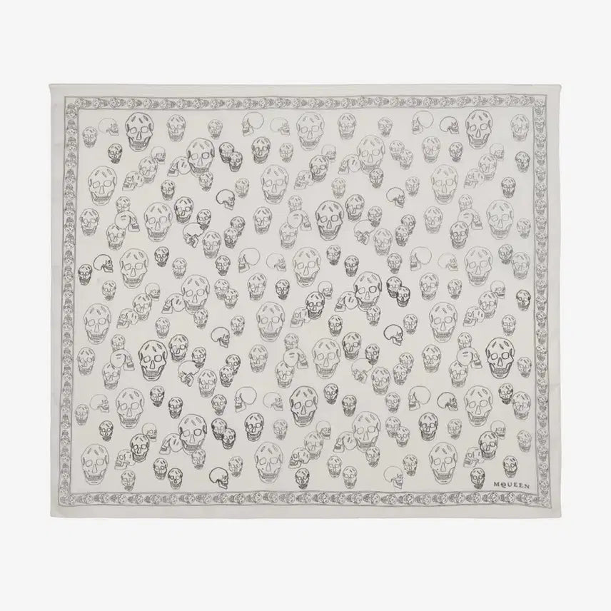 [BUNJANG] Alexander McQueen Silk Painted Skull Scarf / 알렉산더맥퀸 실크 페인티드 스컬 스카프