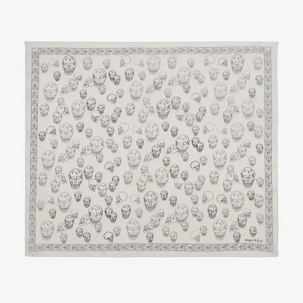 [BUNJANG] Alexander McQueen Silk Painted Skull Scarf / 알렉산더맥퀸 실크 페인티드 스컬 스카프