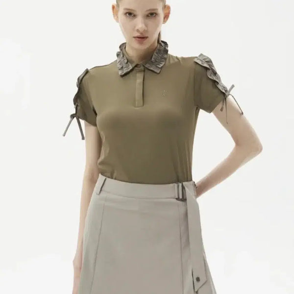 [BUNJANG] Saint Andrews Women's Unbalanced Pleated Skirt (Beige) / 세인트앤드류스여성언밸런스플리츠스커트M(28)