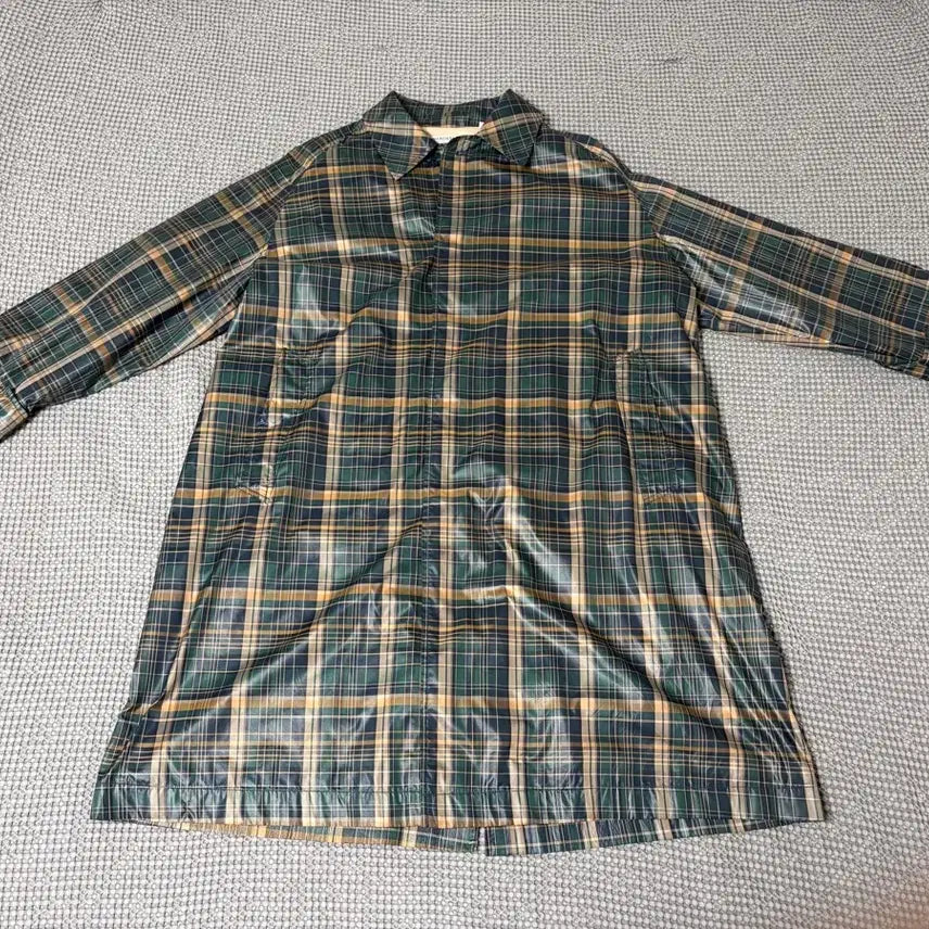 [BUNJANG] Heritage Floss Waterproof Check Coat - Green, Size M / 헤리티지플로스 방수 체크 코트 그린 M