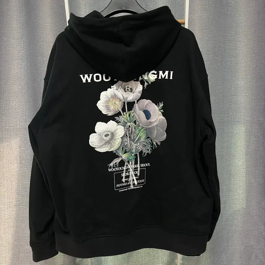[BUNJANG] Wooyoungmi Flower Back Logo Hoodie / [ 46 ] 우영미 플라워 백로고 후드티