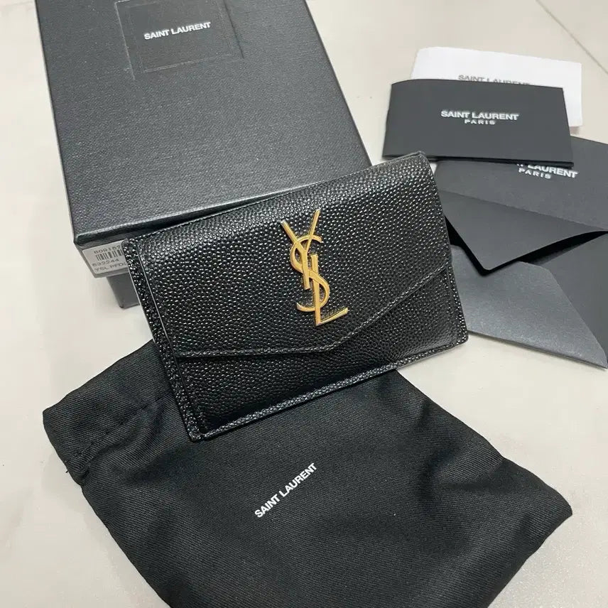 [BUNJANG] Saint Laurent Black Card Holder Full Box / [정품] 생로랑 블랙 카드지갑 풀박스
