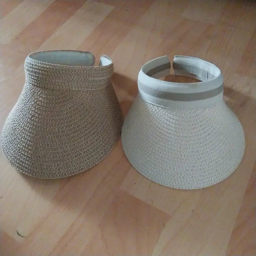 [BUNJANG] Rattan Sun Cap Set (2 pcs) / 라탄 썬캡 2개 세트