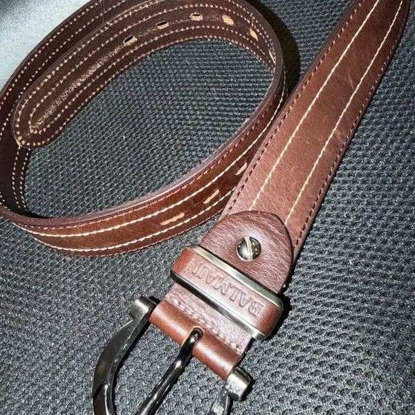 [BUNJANG] Balmain Brown Leather Belt / 발망 레더 벨트