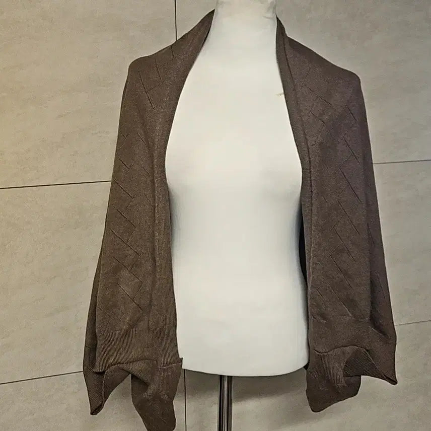 [BUNJANG] Brown Knit Shawl Cardigan / (특이한) 브라운 니트 숄 가디건