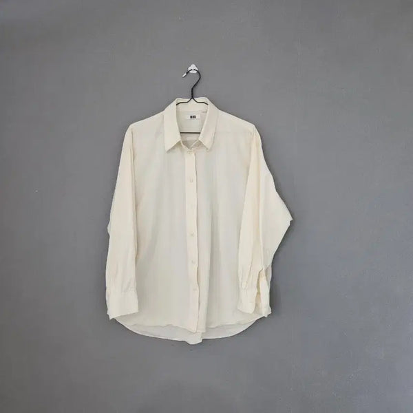 [BUNJANG] Uniqlo U Oversized Shirt Ivory M / UNIQLO U 오버사이즈 셔츠 아이보리 M