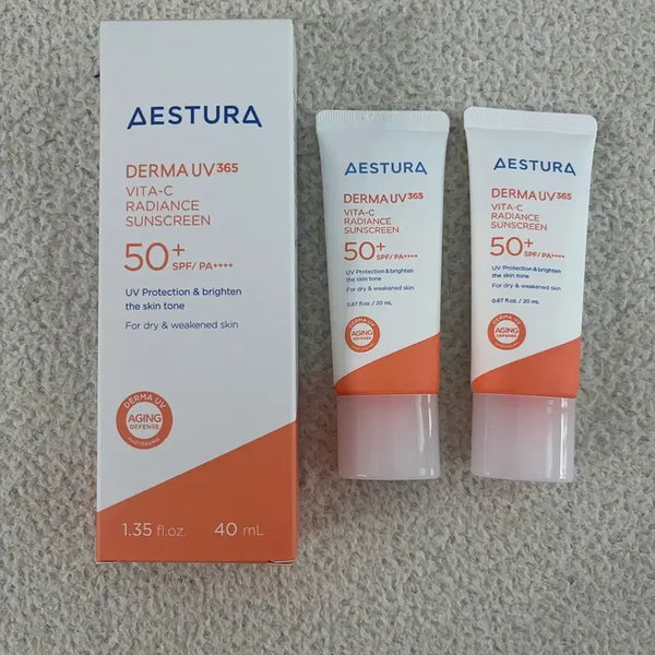 [BUNJANG] AESTURA Derma UV365 Radiant Sunscreen SPF50+ PA++++ (40ml + 20ml*2) / 에스트라 광채 수분선크림40+40