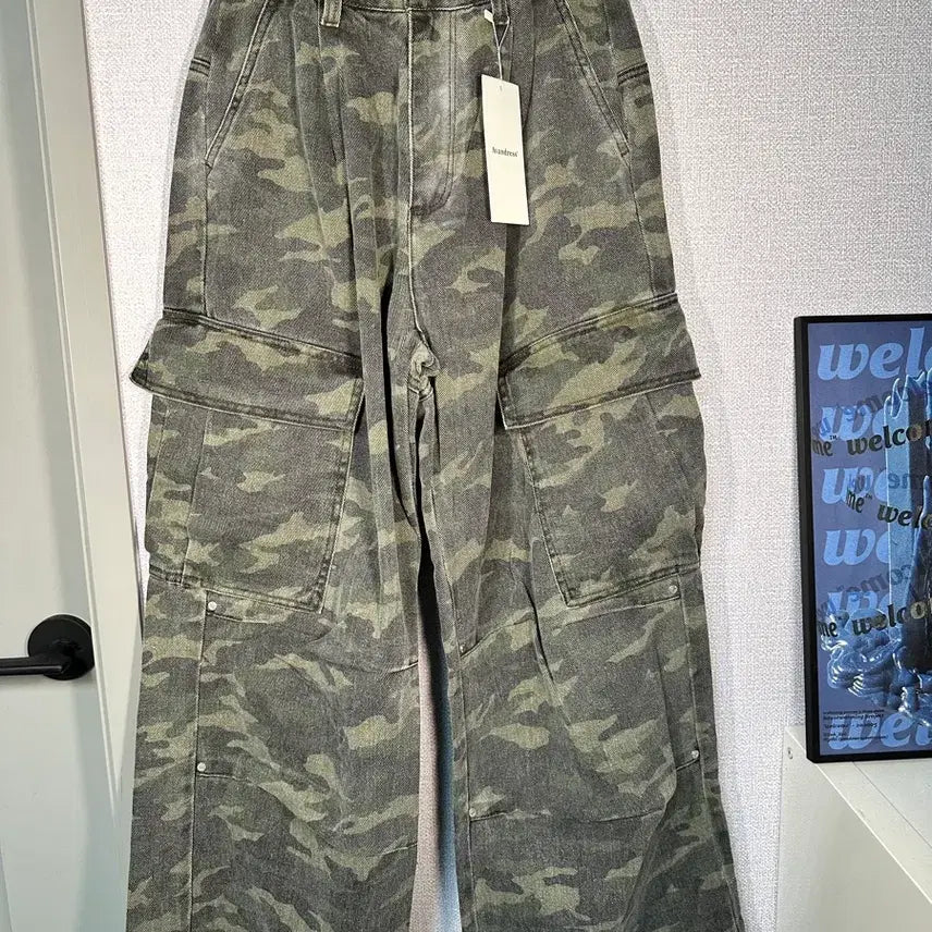 [BUNJANG] Avandress Cargo Wide Camo Pants / 새상품) Avandress 카고 와이드 카모 바지