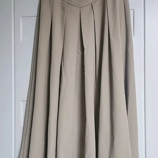 [BUNJANG] Beige Pintuck Long Skirt (New) / 베이지색  핀턱  롱 스커트 (새상품)