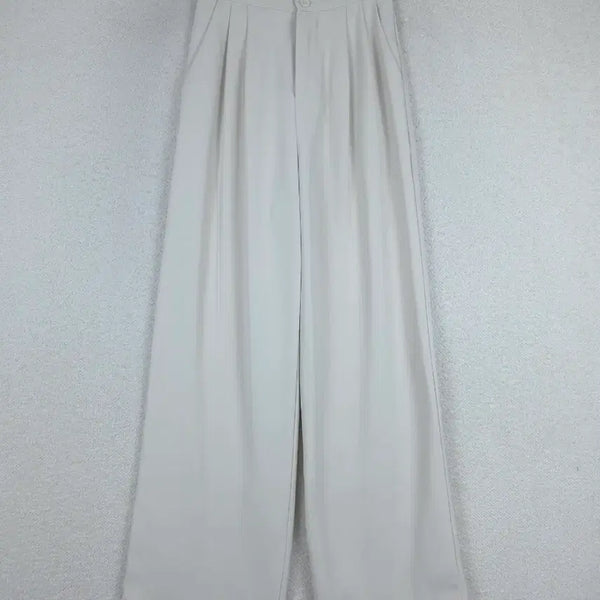 [BUNJANG] Women's Ivory Elastic Waistband Wide-Leg Slacks Pants (S) / 여성 아이보리 밴딩 와이드 팬츠 슬랙스(S)