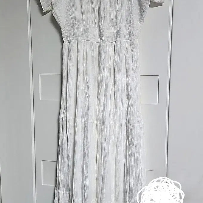 [BUNJANG] Chiffon Off-Shoulder Dress - White / 쉬폰 오프숄더 원피스 화이트