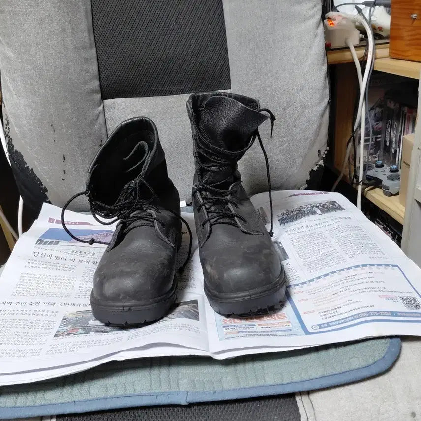 [BUNJANG] Injection Molded Combat Boots, Black, Size 270 / 사출화 사출식 전투화 군화 270