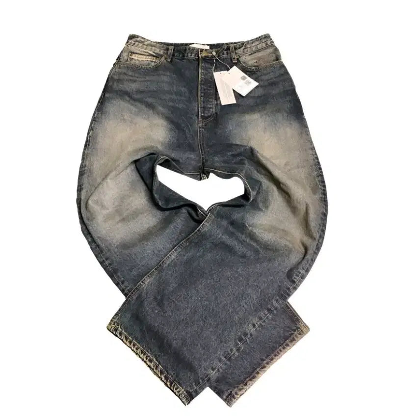 [BUNJANG] Undermycar Anti Fxxking Logo Washed Wide Brush Trousers / 언더마이카 무.26 안티 Fxxking 로고 플레이 브러쉬 워시드 와이드